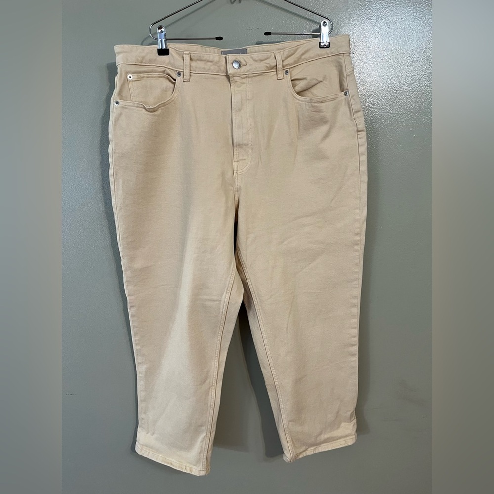 Everlane The Way High Jean Organic Cotton Light Yellow Cropped Pants Size 35